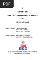 FINANCIAL STATEMENT ANALYSIS REPORT