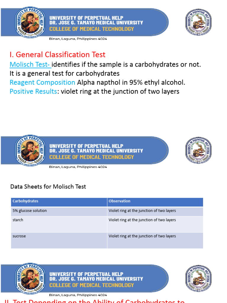Carbohydrate Testing Methods Explained | PDF | Carbohydrates ...