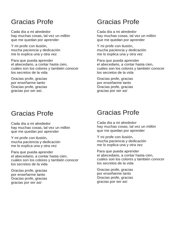 Agradecimiento a mi profesor | PDF