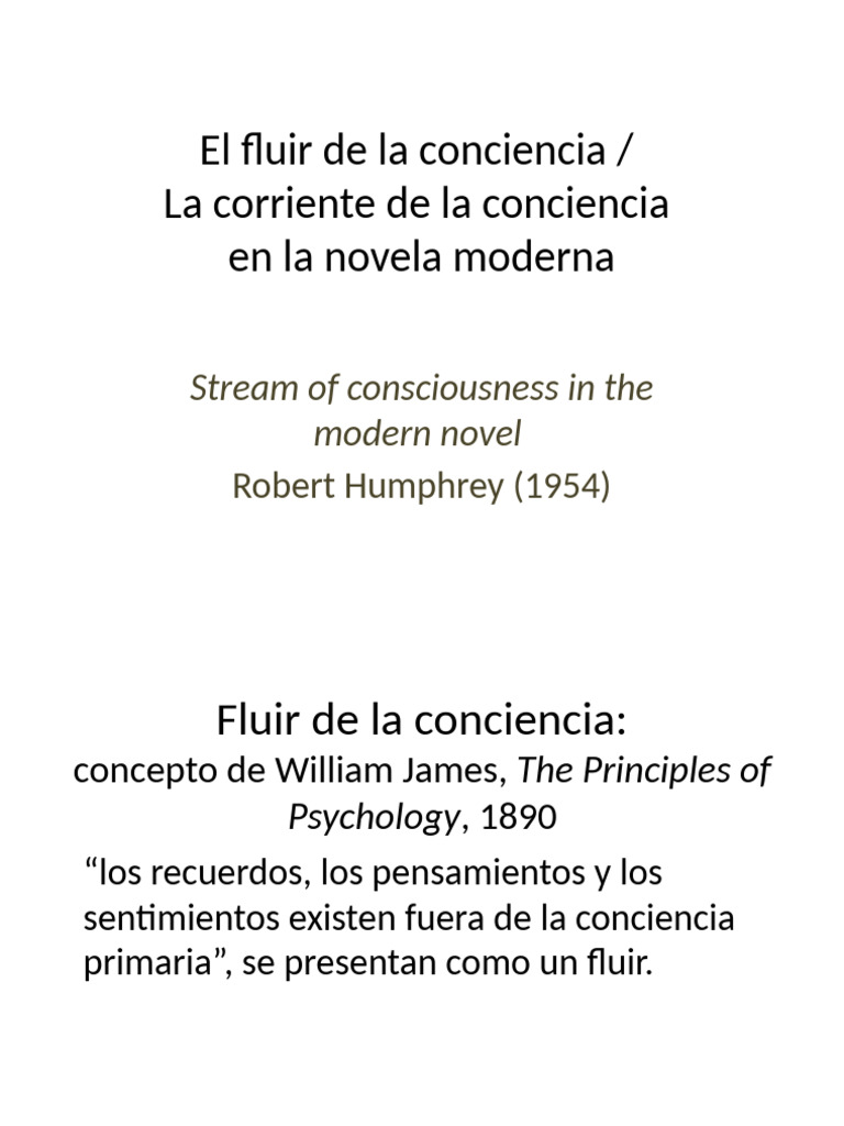 Stream of Consciousness in The Modern Novel | PDF | Monólogo | Novelas
