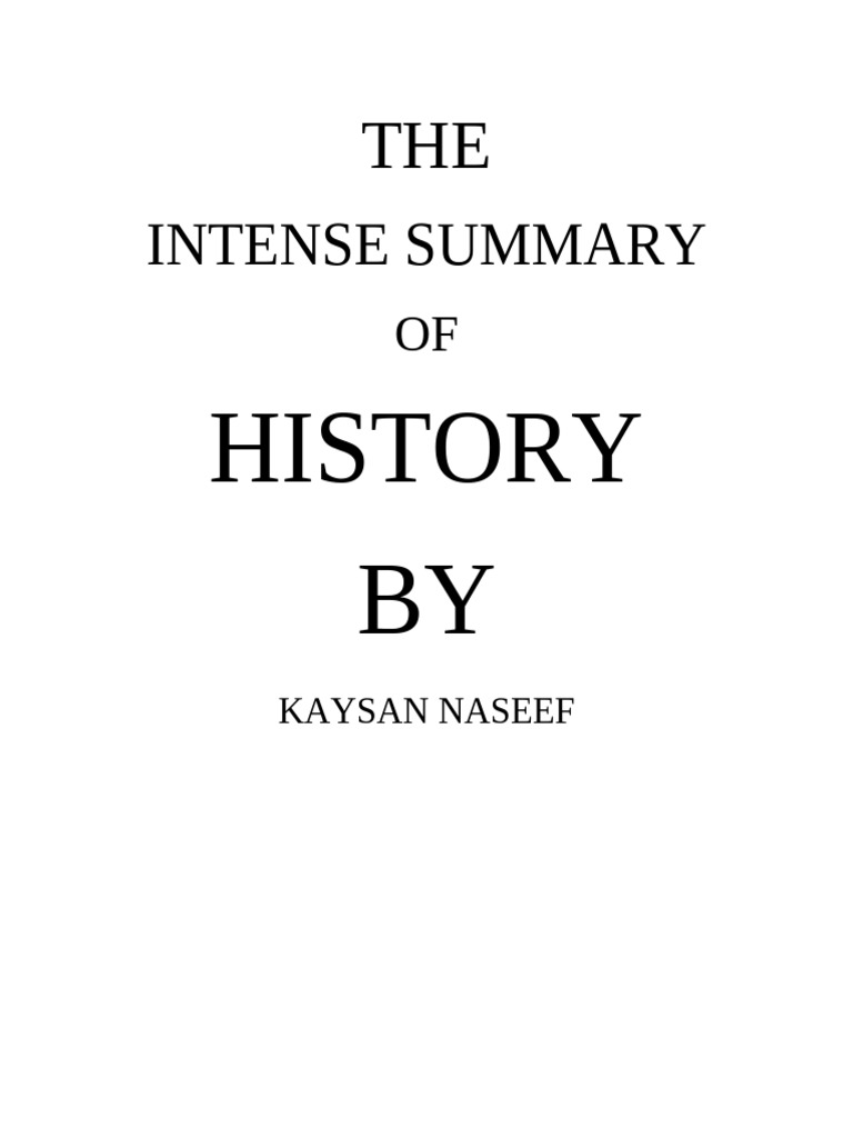 Intense Summary of History | PDF | Ancient Egypt | Human