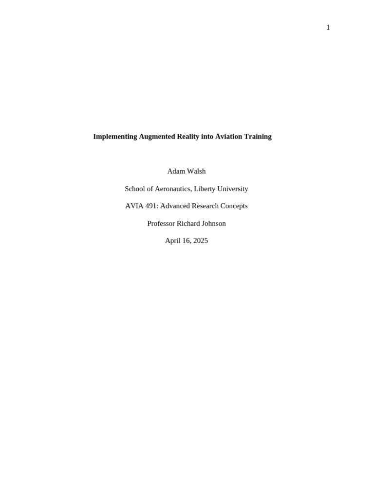 Augmented Reality in Aviation Training | PDF | Augmented Reality ...