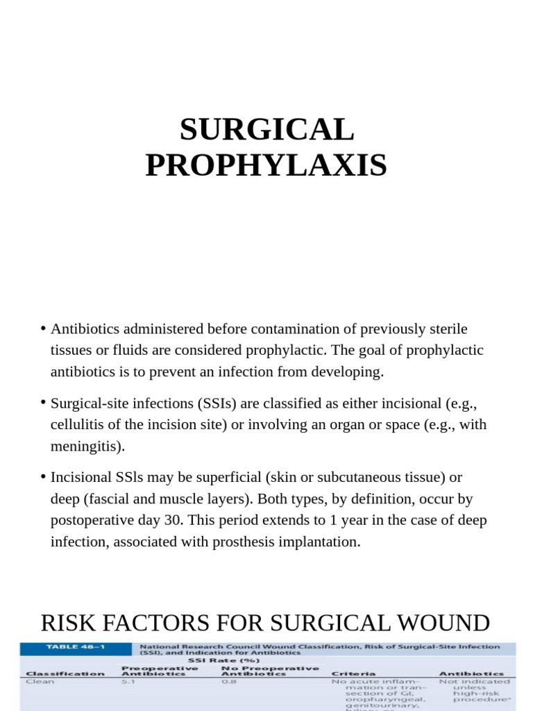 Surgical Antibiotic Prophylaxis Guide | PDF | Methicillin Resistant ...