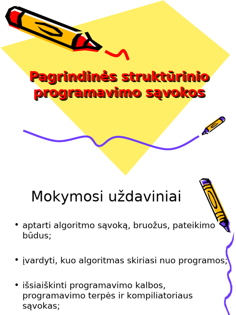 8 Klase Pagrindines Strukturinio Programavimo Savokos Placiau | PDF