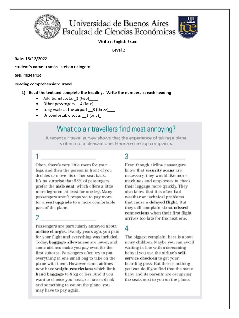 Level 2 Written English Exam Guide | PDF | Aviation