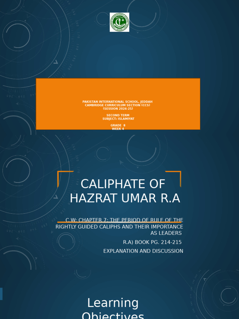 GR 8 Hazar Umer As 2nd Caliphate - Lesson 1 | PDF | Umar | Caliphate