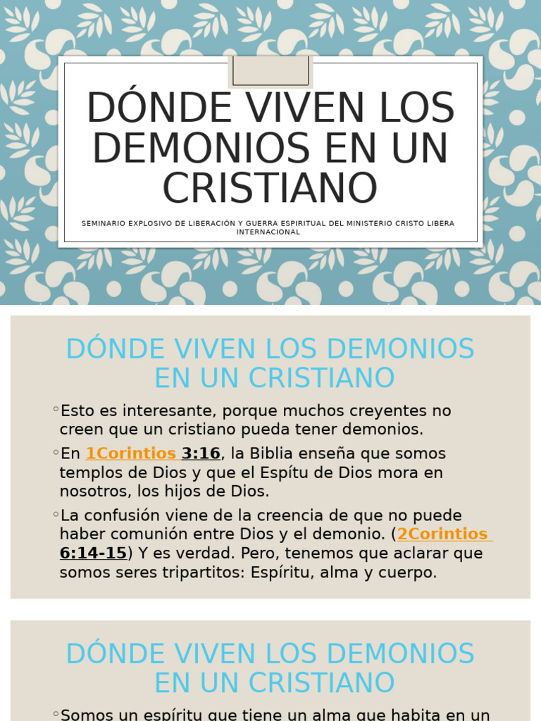 Dónde Viven Los Demonios en Un Cristiano | PDF | eucaristía | Demonios