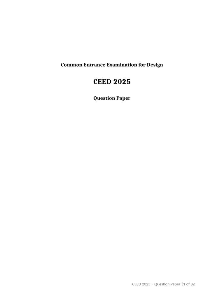 CEED 2025 Question Paper Overview | PDF | Typefaces | Cartesian ...