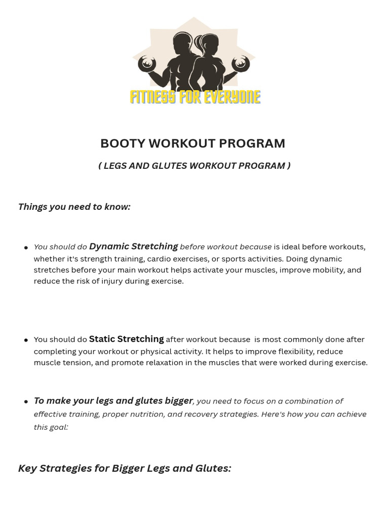 Comprehensive Glute Workout Guide | PDF | Strength Training | Kettlebell