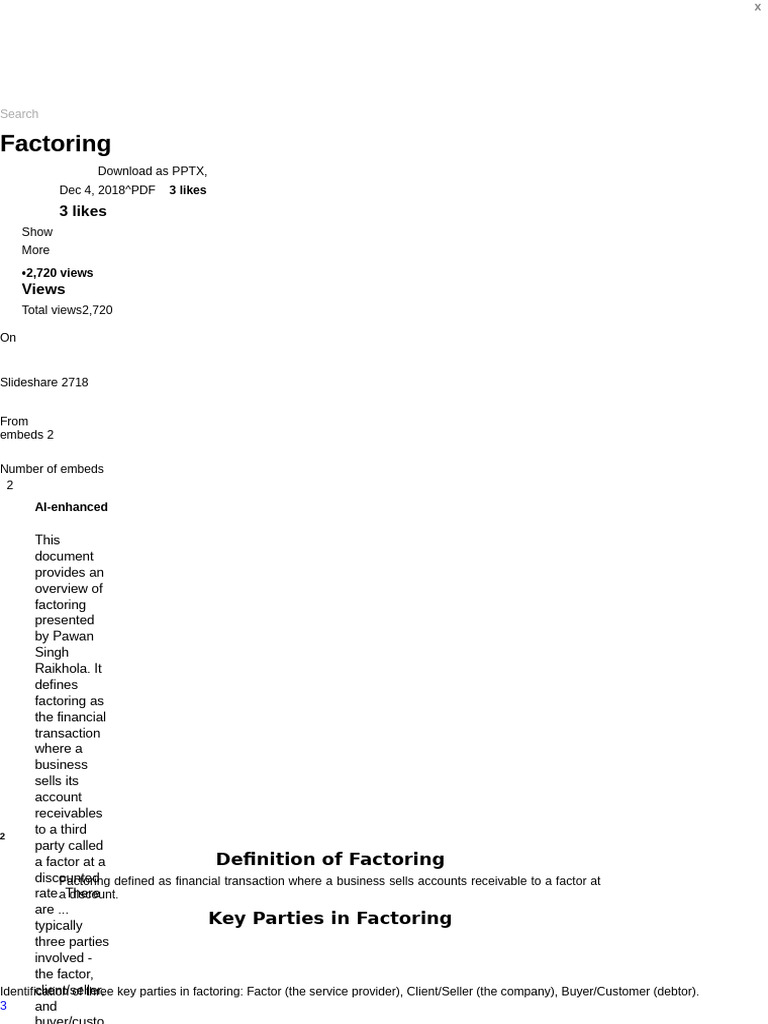 Overview of Factoring Types | PDF | Factoring (Finance) | Accounting