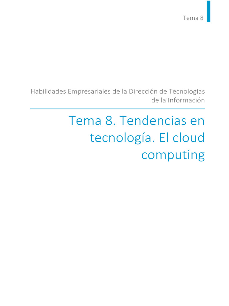 Tema 8. Tendencias en Tecnología. El Cloud Computing | PDF ...