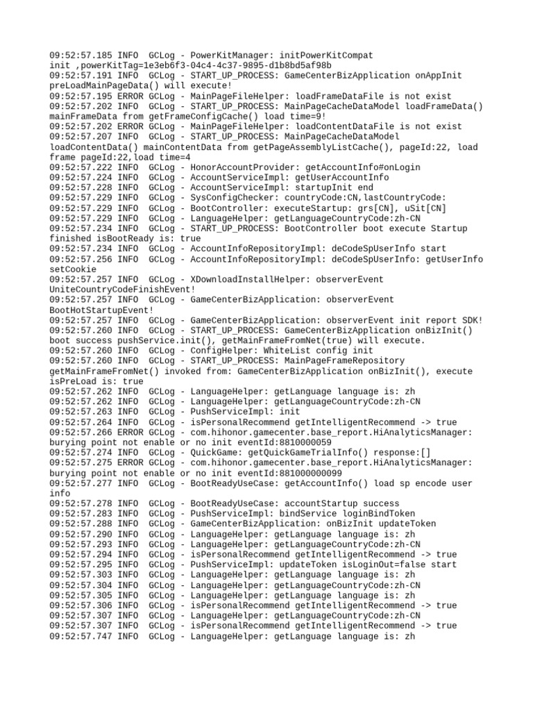 GameCenter Startup Process Log | PDF | Computer Engineering | World ...