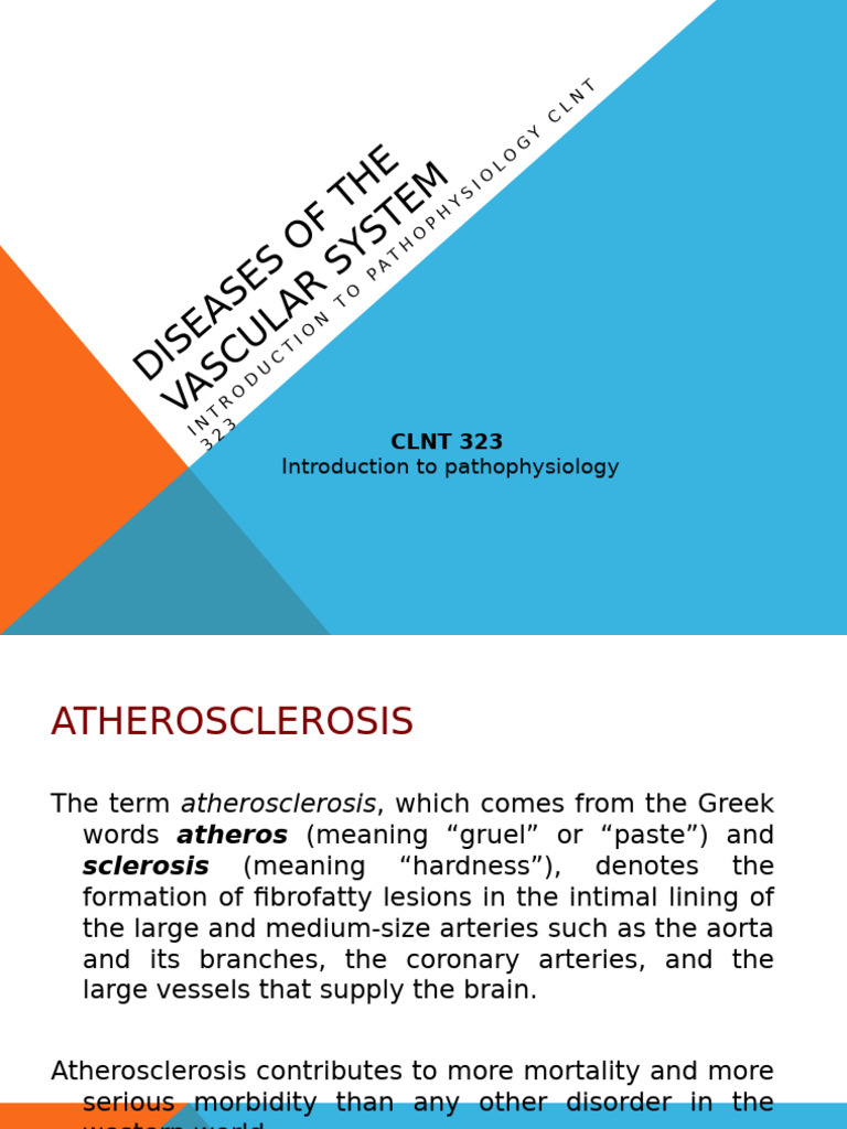 Atherosclerosis and Vascular Diseases Overview | PDF | Atherosclerosis ...