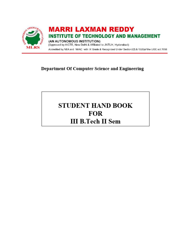 Student Hand Book 3-2 MLRIT | PDF | Parsing | Formalism (Deductive)