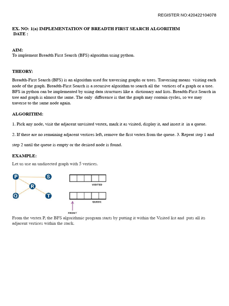 BFS and DFS Algorithms in Python | PDF | Vertex (Graph Theory ...