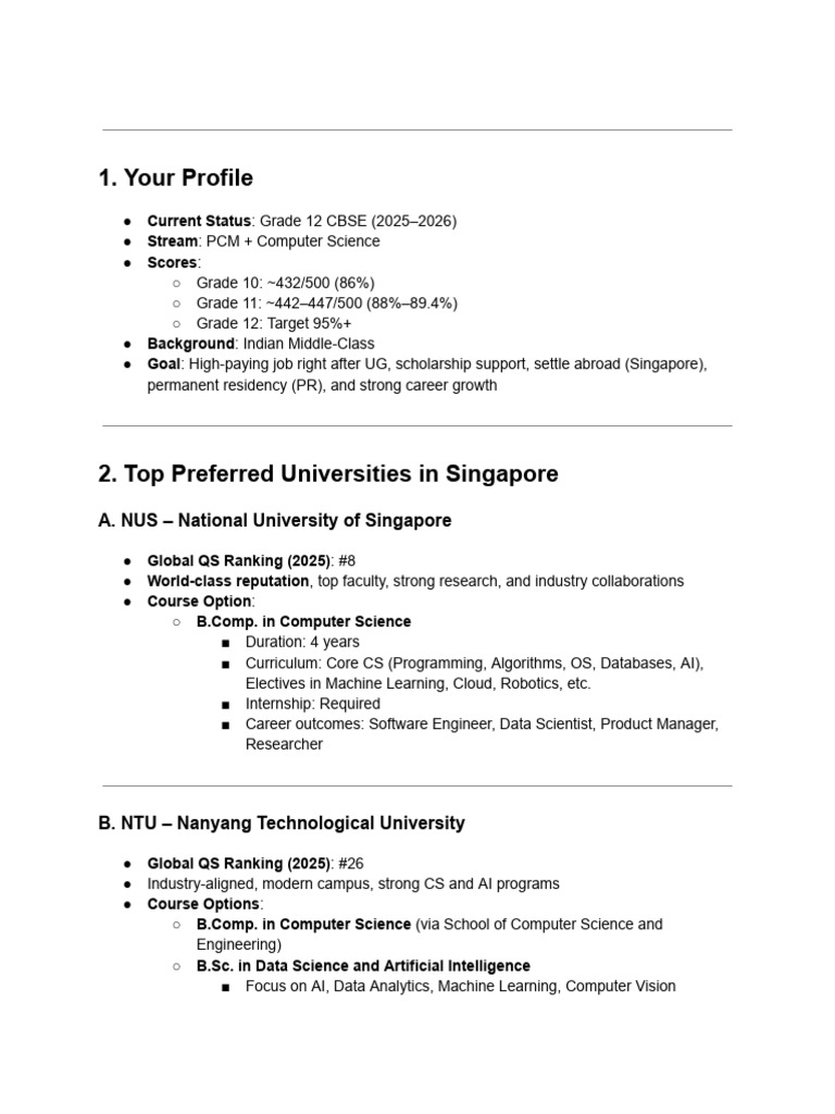 NTU vs NUS Computer Science Paths | PDF | Artificial Intelligence ...