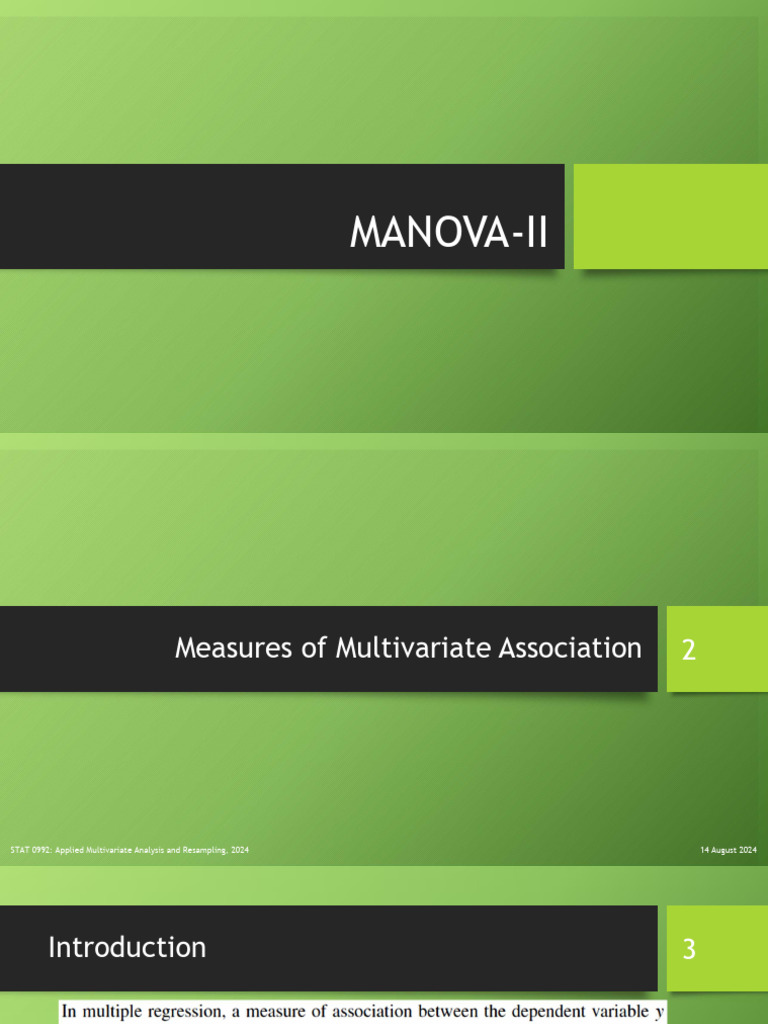 Manova 2 | PDF | Multivariate Statistics | Analysis