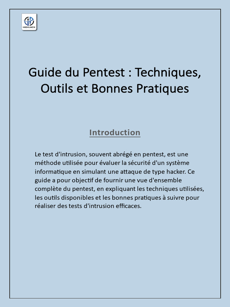 Guide Du Pentest | PDF | Test d'intrusion | Sécurité