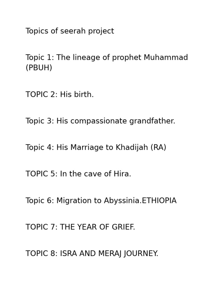Key Events in Prophet Muhammad's Life | PDF