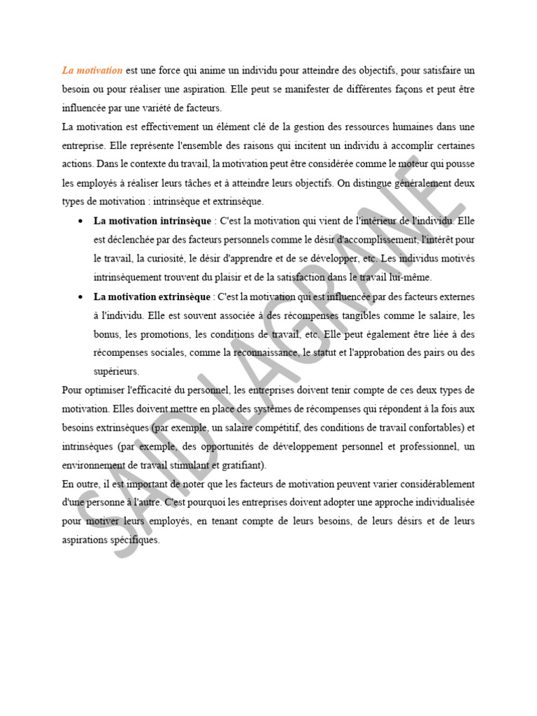 Motivation et pyramide de Winslow | PDF | Motivation | Motivant