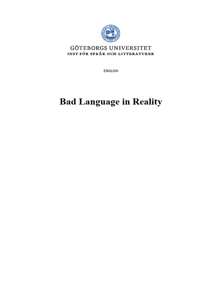 Gender and Swearing in Reality TV | PDF | Profanity | Adjective