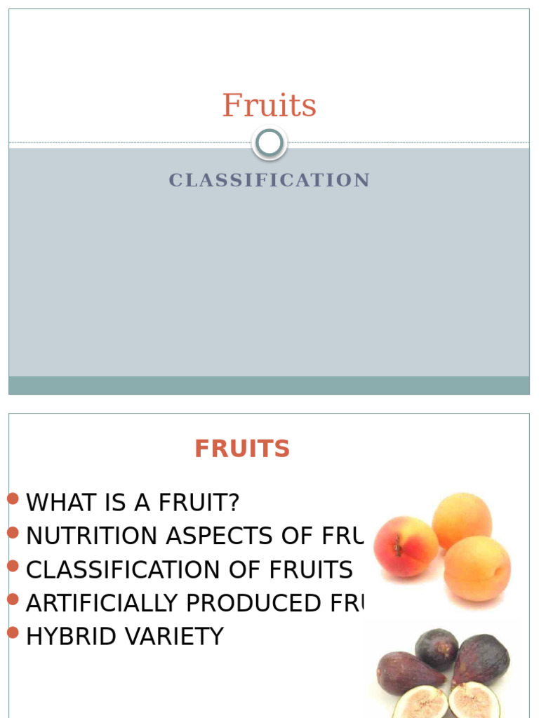 Comprehensive Fruit Classification Guide | PDF