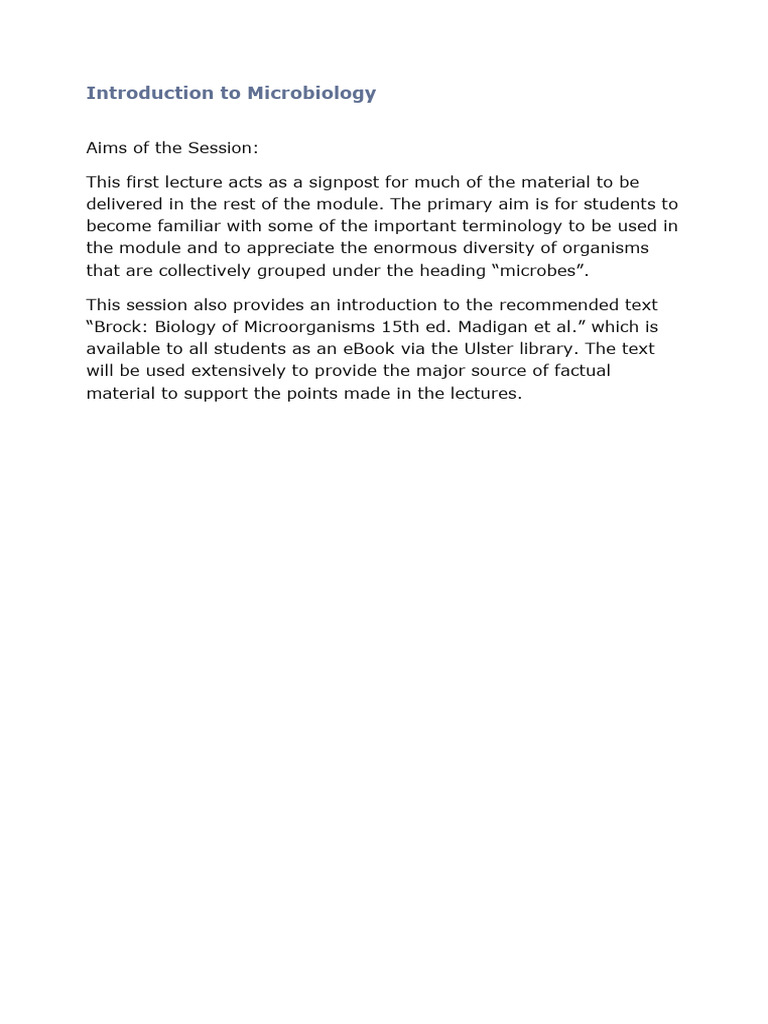 Introduction to Microbiology Concepts | PDF | Cell (Biology ...