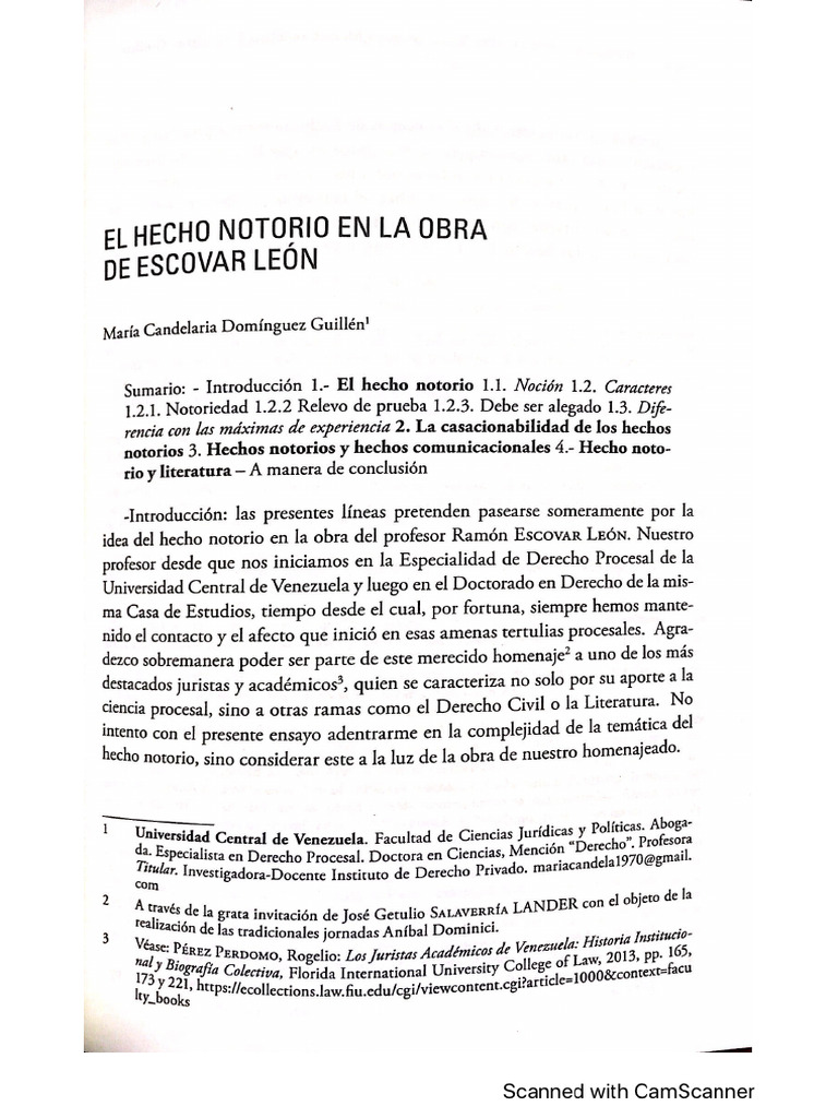 El Hecho Notorio | PDF
