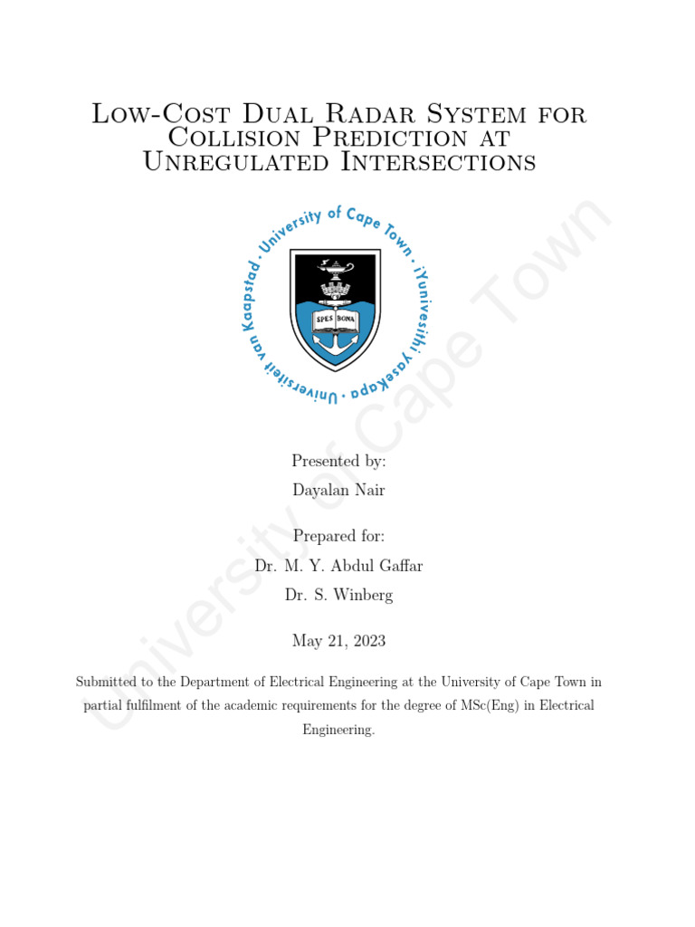 Thesis - Ebe - 2023 - Nair Dayalan | PDF | Traffic Collision | Traffic
