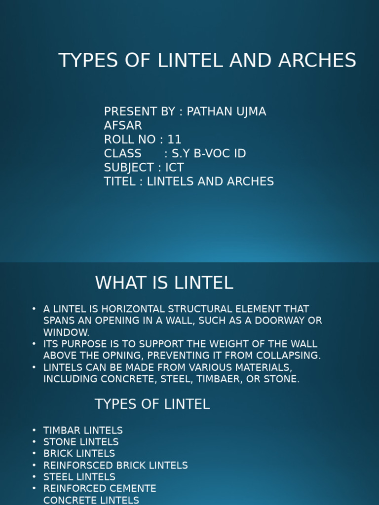 Types of Lintels and Arches Explained | PDF