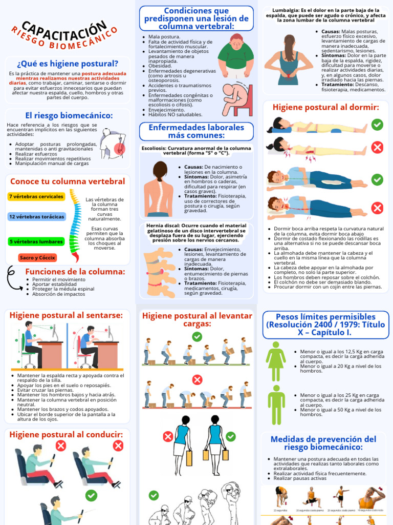 Higiene postural para evitar lumbalgia | PDF | Dolor lumbar | La ...