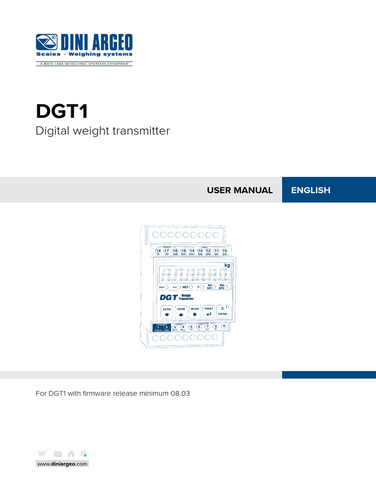 DGT1 Weight Transmitter User Manual | PDF | Amplifier | Electrical ...