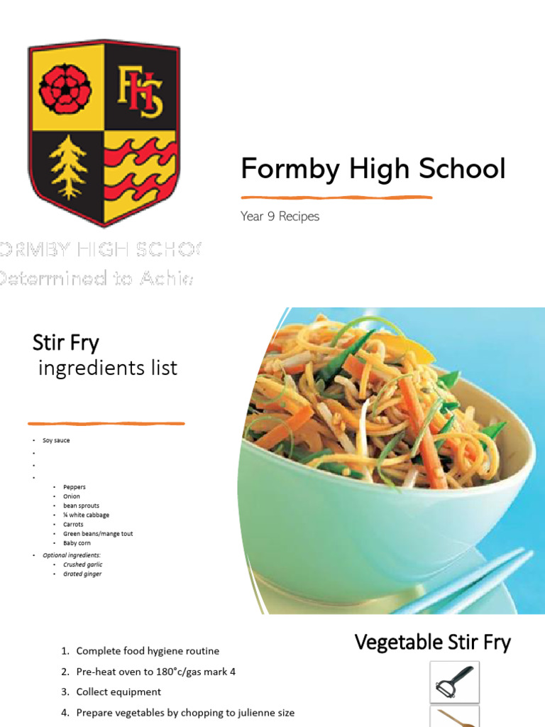 Year 9 Cooking Recipes Guide | PDF | Pasta | Baking