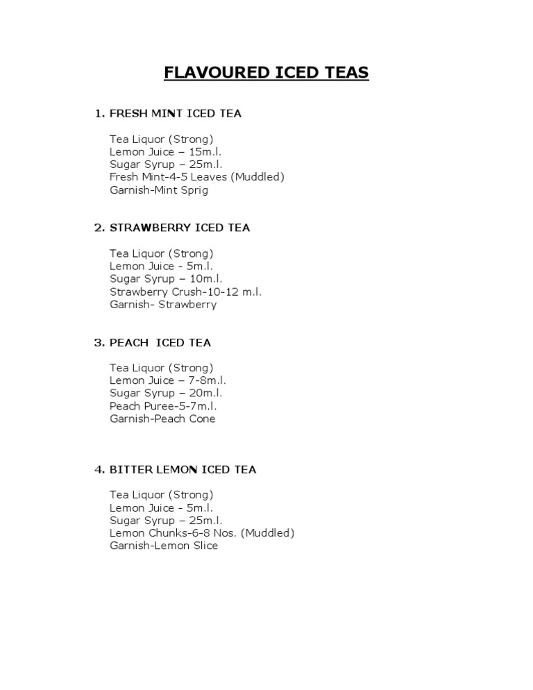 Flavored Iced Tea Recipes | PDF