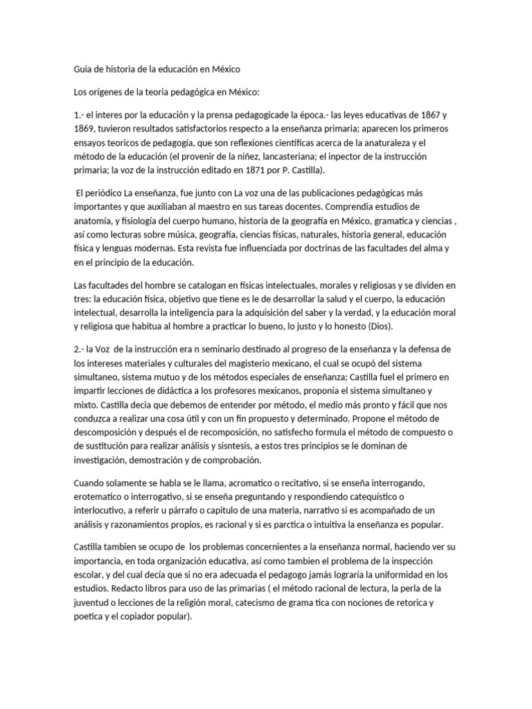 Historia de la educación en México | PDF | Enseñando