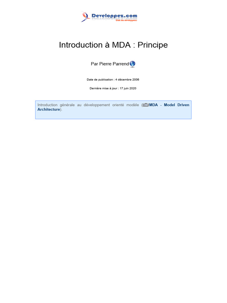 Mda Intro | PDF | Génie logiciel