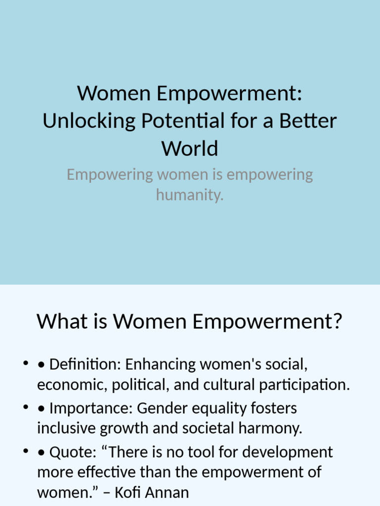 Women Empowerment: Unlocking Potential | PDF | Woman | Empowerment