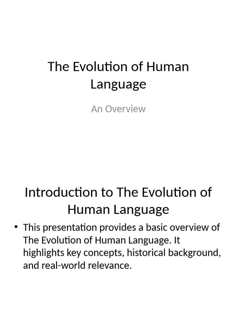 Overview of Human Language Evolution | PDF