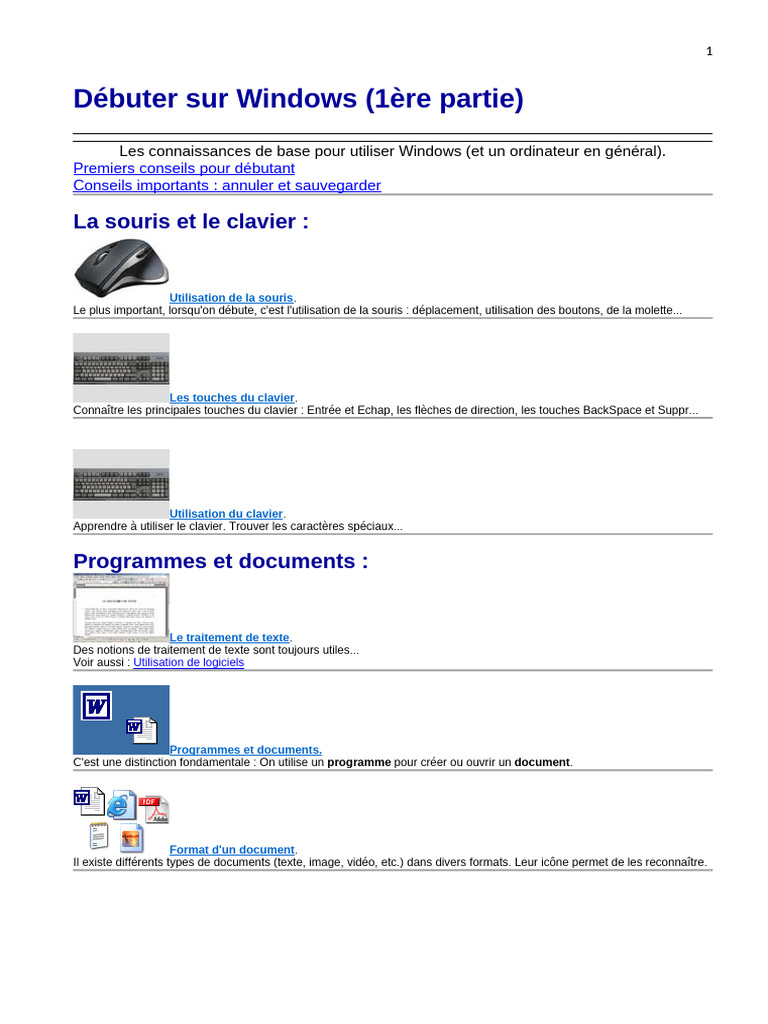 Guide de démarrage Windows pour débutants | PDF | Écriture bicamérale ...