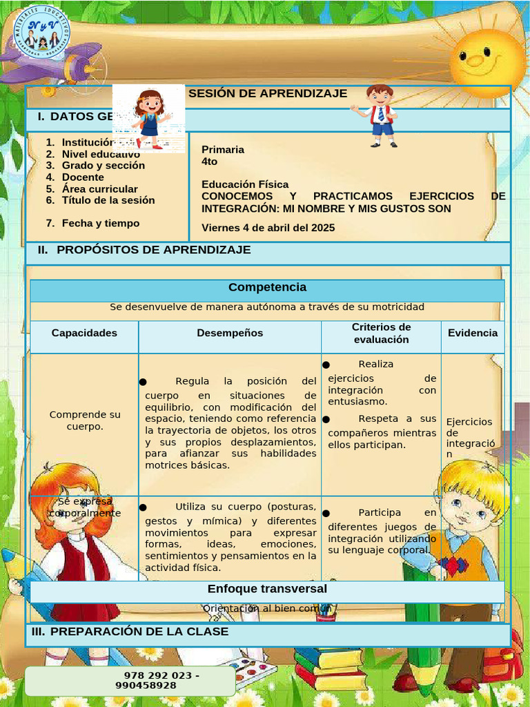 4° Ses E.F - Conocemos y Practicamos Ejercicios de Integracion Mi ...