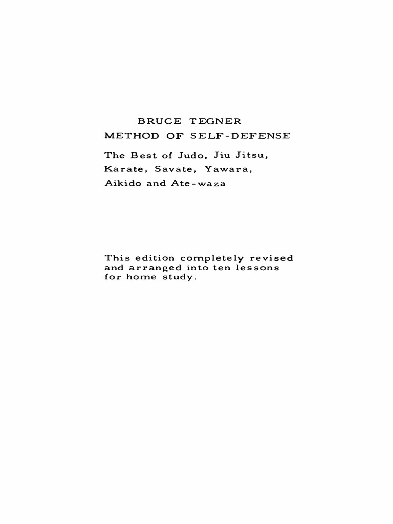 Bruce Tegnér Method of Self-Defense - The Best of Judo, Jiu - Bruce ...