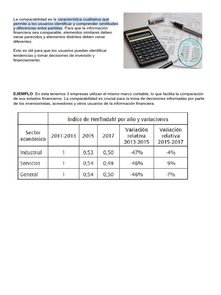 Importancia de la Comparabilidad en Contabilidad | PDF