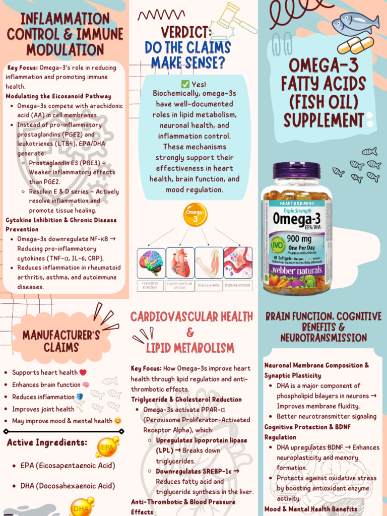 Omega-3 Fatty Acids: Health Benefits Explained | PDF | Docosahexaenoic ...