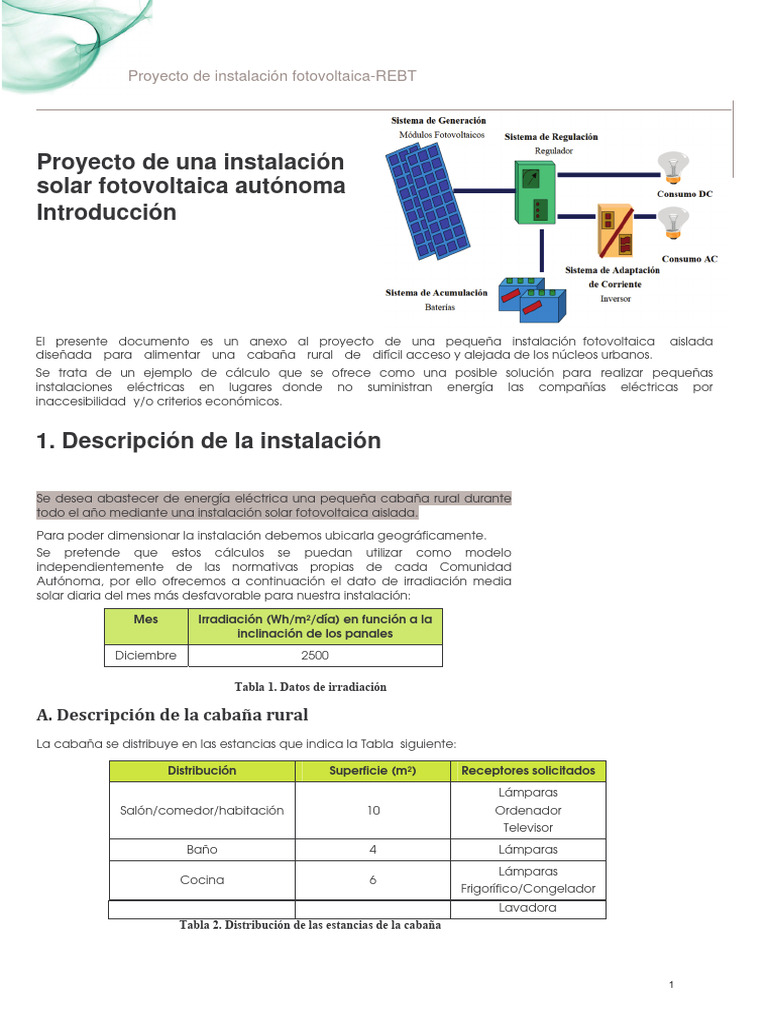 Ejemplo Tutorial Proyecto de Una Instalación Solar Fotovoltaica ...