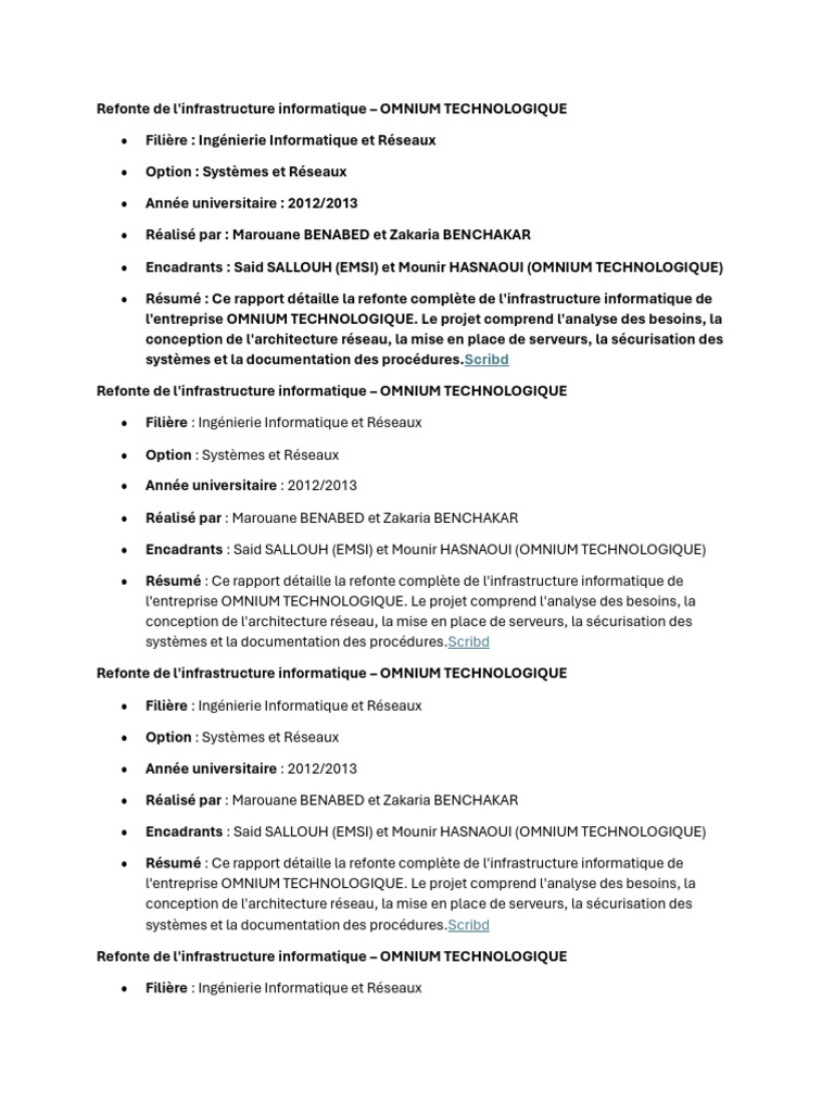 Refonte de l'infrastructure informatique | PDF | Informatique ...