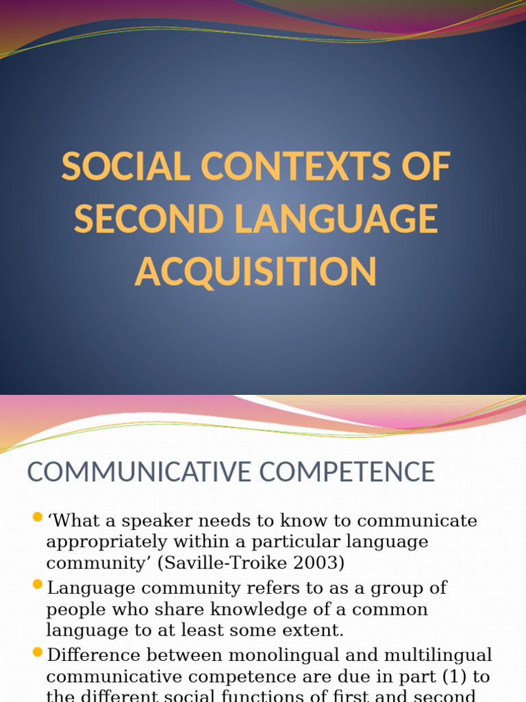 W11-Social Contexts of Second Language Acquisition | PDF | Second ...