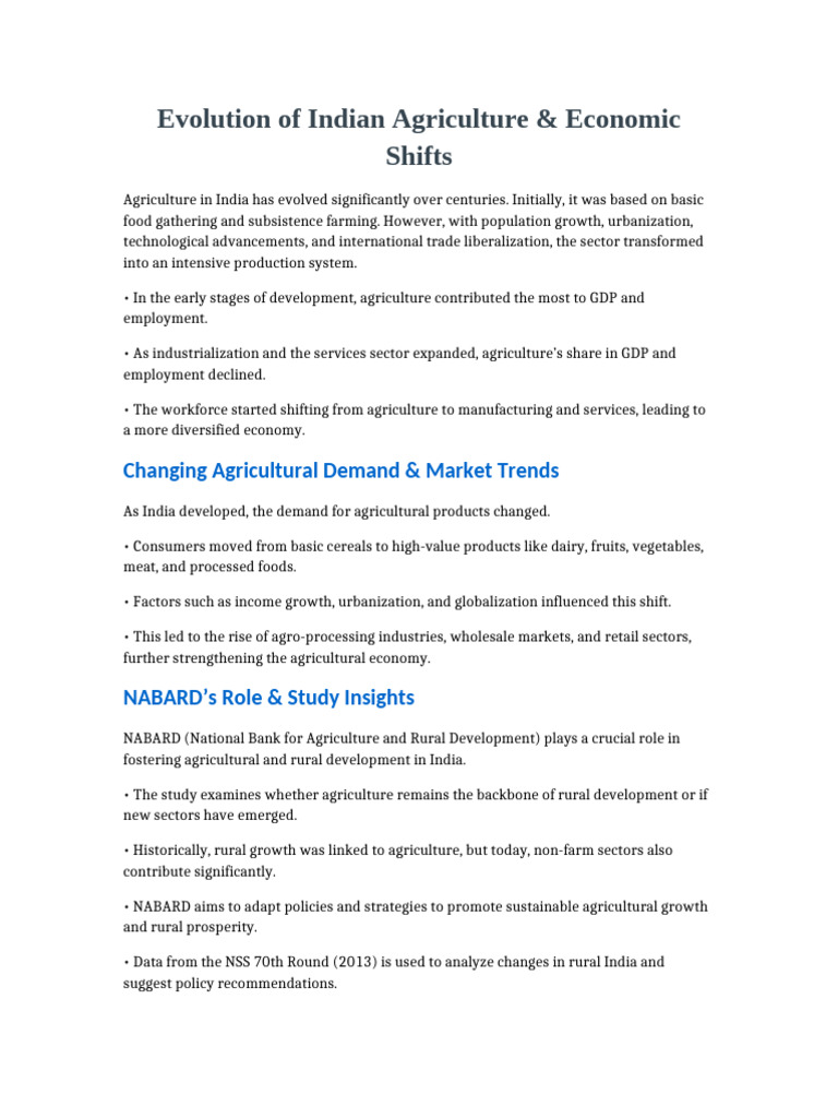 Indian Agriculture: Evolution and Trends | PDF | Cost Of Living ...