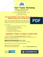 Quick Start Tennis Workshop Flyer For CCP 4.14.12