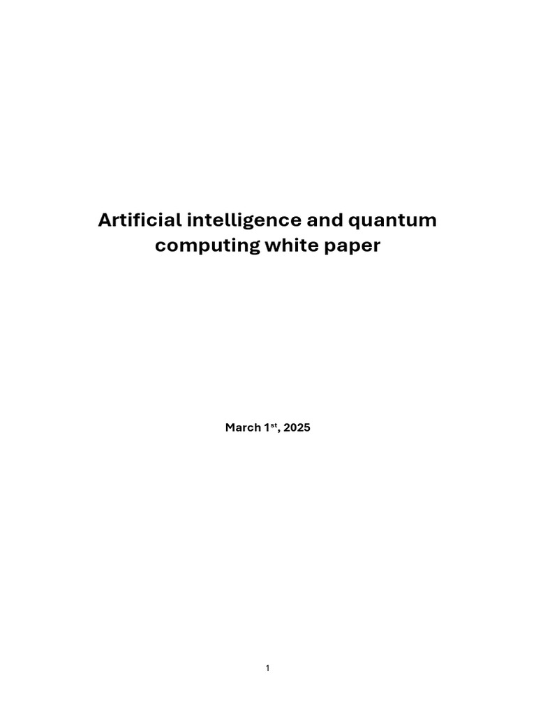 Artificial Intelligence and Quantum Computing White Paper | PDF ...