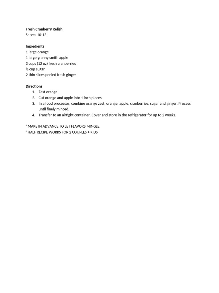 Fresh Cranberry Relish | PDF